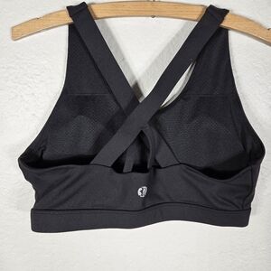 Running Girl Black Sport Padded Brasz M CrossBack Strappy Workout Top